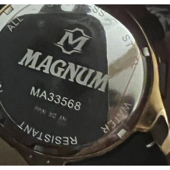 MAGNUM GOLD BROWN STAINLESS STEEL AND SILICONE CHRONOGRAPH WATCH MA3356855 - Picture 7 of 9